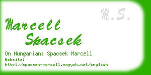 marcell spacsek business card